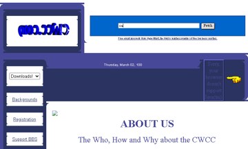 Screenshot of cwcc.com in 2000